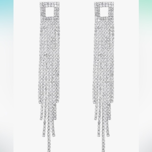 Silver Tone Tassell Dangle Earrings - Picture 3 of 5